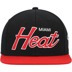 Miami Heat Hardwood Classics MVP Team Script 2.0 Snapback Hat Black | Mitchell & Ness outlet