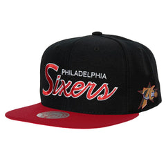 Philadelphia 76ers Hardwood Classics MVP Team Script 2.0 Snapback Hat Black | Mitchell & Ness discount