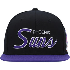 Phoenix Suns Hardwood Classics MVP Team Script 2.0 Snapback Hat Black | Mitchell & Ness