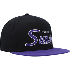 Phoenix Suns Hardwood Classics MVP Team Script 2.0 Snapback Hat Black | Mitchell & Ness