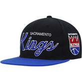 Sacramento Kings Hardwood Classics MVP Team Script 2.0 Snapback Hat Black | Mitchell & Ness