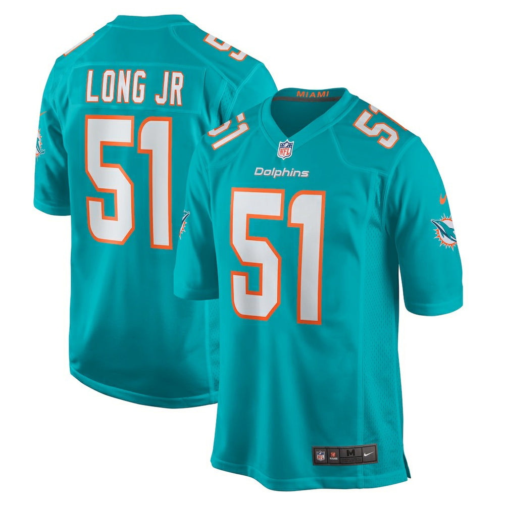 Nike David Long Jr. Miami Dolphins Game Jersey Aqua
