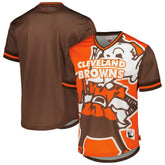 Mitchell & Ness Cleveland Browns Jumbotron 3.0 Mesh V-Neck T-Shirt Orange