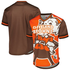 Mitchell & Ness Cleveland Browns Jumbotron 3.0 Mesh V-Neck T-Shirt Orange