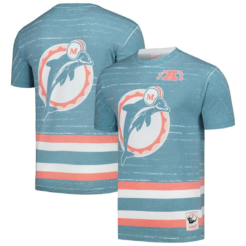 Mitchell & Ness Miami Dolphins Jumbotron 3.0 T-Shirt Aqua