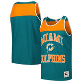 Mitchell & Ness Miami Dolphins Gridiron Classics Heritage Colorblock Tank Top Teal/Orange