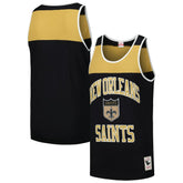 Mitchell & Ness New Orleans Saints Gridiron Classics Heritage Colorblock Tank Top Black/Gold