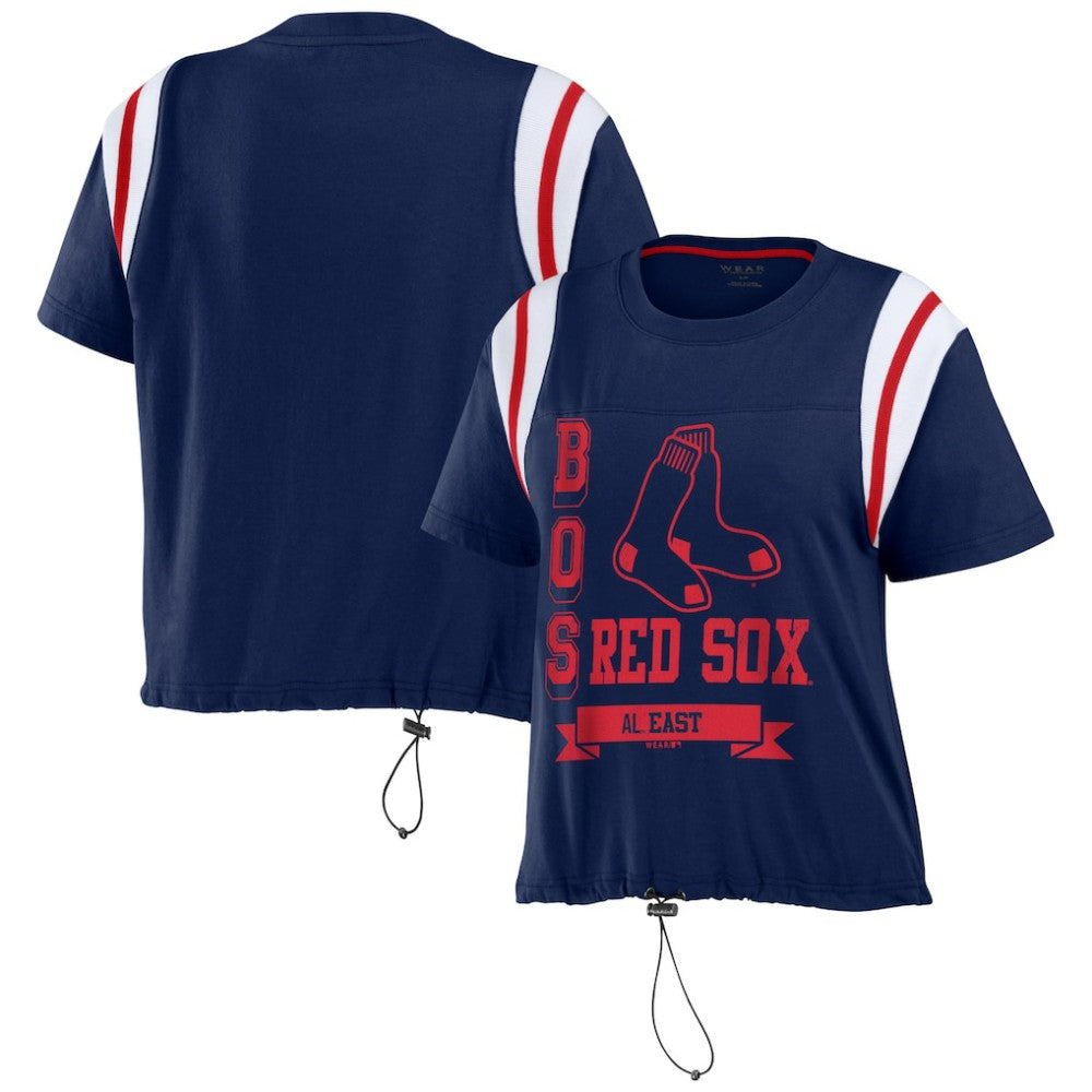 Boston Red Sox WEAR by Erin Andrews Women's Cinched Colorblock T-Shirt - Navy - MLB Discount