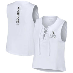 Chicago White Sox WEAR by Erin Andrews Women's Lace-Up Tank Top - White - MLB Sale