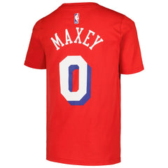 Tyrese Maxey Philadelphia 76ers Jordan Brand Youth Name & Number Statement T-Shirt Red