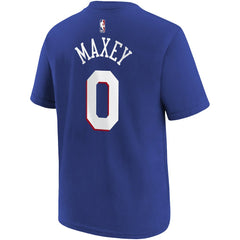 Tyrese Maxey Philadelphia 76ers Youth Icon Name & Number T-Shirt Royal