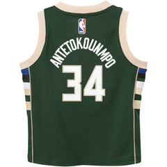 Giannis Antetokounmpo Milwaukee Bucks Preschool Swingman Player Jersey Icon Edition Hunter Green | Nike US