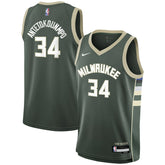 Giannis Antetokounmpo Milwaukee Bucks Youth Swingman Jersey Icon Edition Hunter Green | Nike discount