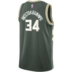 Giannis Antetokounmpo Milwaukee Bucks Youth Swingman Jersey Icon Edition Hunter Green | Nike discount