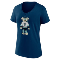Seattle Kraken Women's Mascot Buoy V-Neck T-Shirt - Deep Sea Blue - NHL 200061633