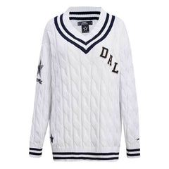 Dallas Cowboys Pro Standard Women's Prep V-Neck Pullover Sweater White