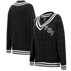 Philadelphia Eagles Pro Standard Women's Prep V-Neck Pullover Sweater Black