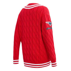 New England Patriots Pro Standard Women's Prep V-Neck Pullover Sweater Red