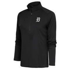 Detroit Tigers Antigua Women's Brushed Metallic Tribute Half-Zip Pullover Top - Gray - MLB Discount