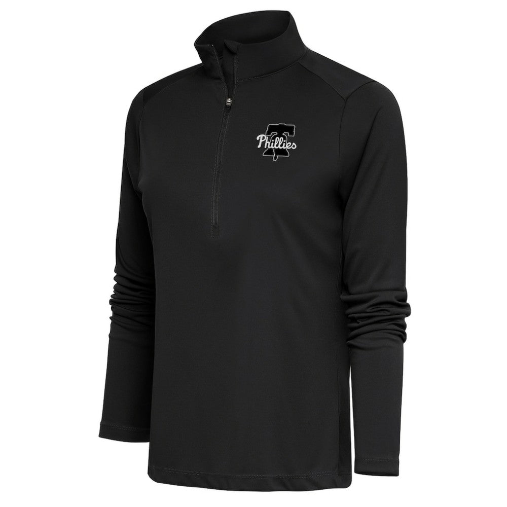 Philadelphia Phillies Antigua Women's Brushed Metallic Tribute Half-Zip Pullover Top - Gray - MLB Online