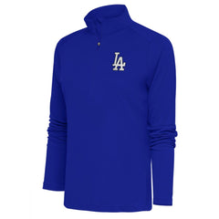 Los Angeles Dodgers Antigua Women's Brushed Metallic Tribute Half-Zip Pullover Top - Royal - MLB Online