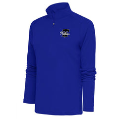 Philadelphia Phillies Antigua Women's Brushed Metallic Tribute Half-Zip Pullover Top - Royal - MLB on Sale