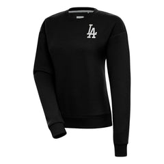 Los Angeles Dodgers Antigua Women's Brushed Metallic Victory Pullover Sweatshirt - Black - MLB Lifestyle