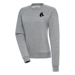 Boston Red Sox Antigua Women's Brushed Metallic Victory Pullover Sweatshirt - Heather Gray - MLB Online