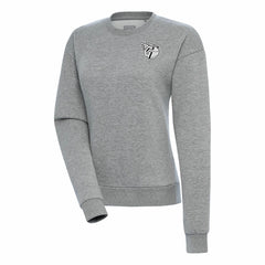Cleveland Guardians Antigua Women's Brushed Metallic Victory Pullover Sweatshirt - Heather Gray - MLB Lifestyle