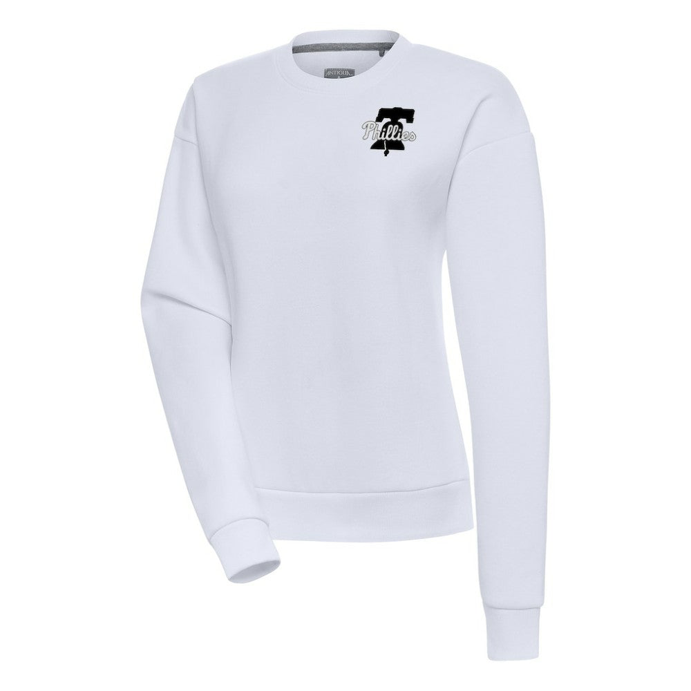 Philadelphia Phillies Antigua Women's Brushed Metallic Victory Pullover Sweatshirt - White - MLB Sale