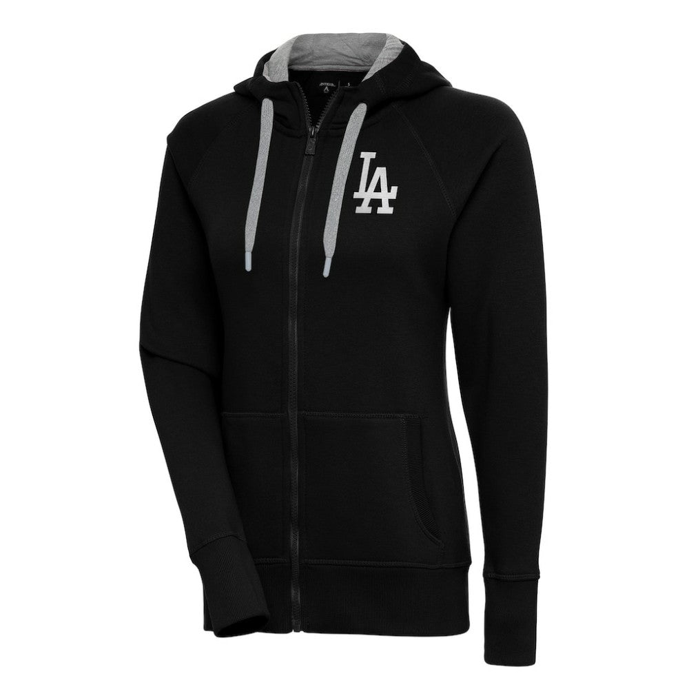 Los Angeles Dodgers Antigua Women's Brushed Metallic Victory Full-Zip Hoodie - Black - MLB on Sale