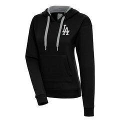 Los Angeles Dodgers Antigua Women's Brushed Metallic Victory Pullover Hoodie - Black - MLB on Sale