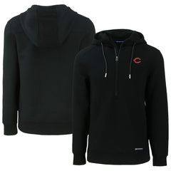 Cincinnati Reds Cutter & Buck Roam Eco Half-Zip Recycled Pullover Hoodie - Black - MLB on Sale