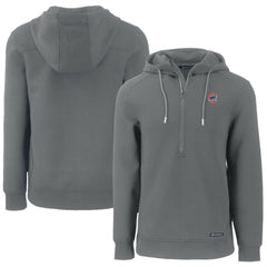 Chicago Cubs Cutter & Buck Roam Eco Half-Zip Recycled Pullover Hoodie - Gray - MLB Discount