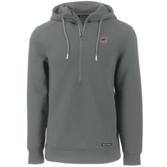 Chicago Cubs Cutter & Buck Roam Eco Half-Zip Recycled Pullover Hoodie - Gray - MLB Discount
