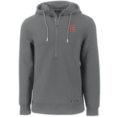 Cleveland Guardians Cutter & Buck Roam Eco Half-Zip Recycled Pullover Hoodie - Gray - MLB Discount