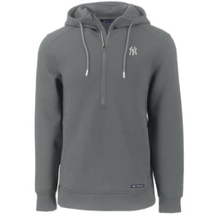 New York Yankees Cutter & Buck Roam Eco Half-Zip Recycled Pullover Hoodie - Gray - MLB Lifestyle
