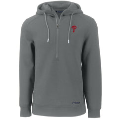 Philadelphia Phillies Cutter & Buck Roam Eco Half-Zip Recycled Pullover Hoodie - Gray - MLB Discount