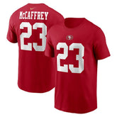 Nike Christian McCaffrey San Francisco 49ers Player Name & Number T-Shirt Scarlet