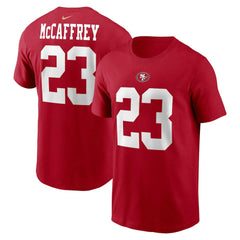 Nike Christian McCaffrey San Francisco 49ers Player Name & Number T-Shirt Scarlet