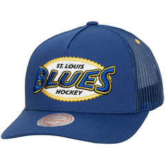 St. Louis Blues Mitchell & Ness Team Seal Trucker Snapback Hat - Blue - NHL 200064639