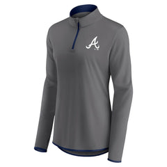 Atlanta Braves Profile Women's Plus Size Quarter-Zip Jacket - Charcoal - MLB on Sale
