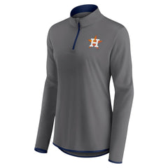 Houston Astros Profile Women's Plus Size Quarter-Zip Jacket - Charcoal - MLB Lifestyle