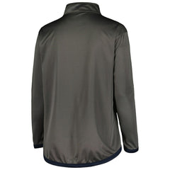 New York Yankees Profile Women's Plus Size Quarter-Zip Jacket - Charcoal - MLB Sale