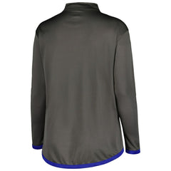 Chicago Cubs Profile Women's Plus Size Quarter-Zip Jacket - Charcoal - MLB Lifestyle