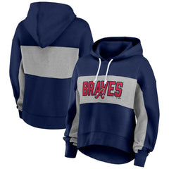 Atlanta Braves Profile Women's Plus Size Pullover Hoodie - Navy - MLB Online