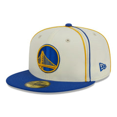 Golden State Warriors Piping 2-Tone 59FIFTY Fitted Hat for sale Cream/Royal | New Era