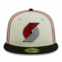 Portland Trail Blazers Piping 2-Tone 59FIFTY Fitted Hat Cream/Black | New Era for sale