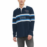 Tennessee Titans Tommy Hilfiger Cory Varsity Rugby Long Sleeve T-Shirt Navy