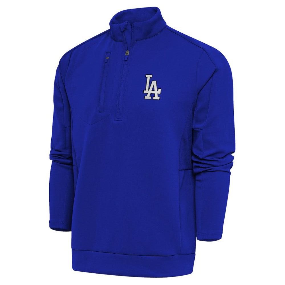 Los Angeles Dodgers Antigua Metallic Generation Quarter-Zip Pullover Top - Royal - MLB Lifestyle